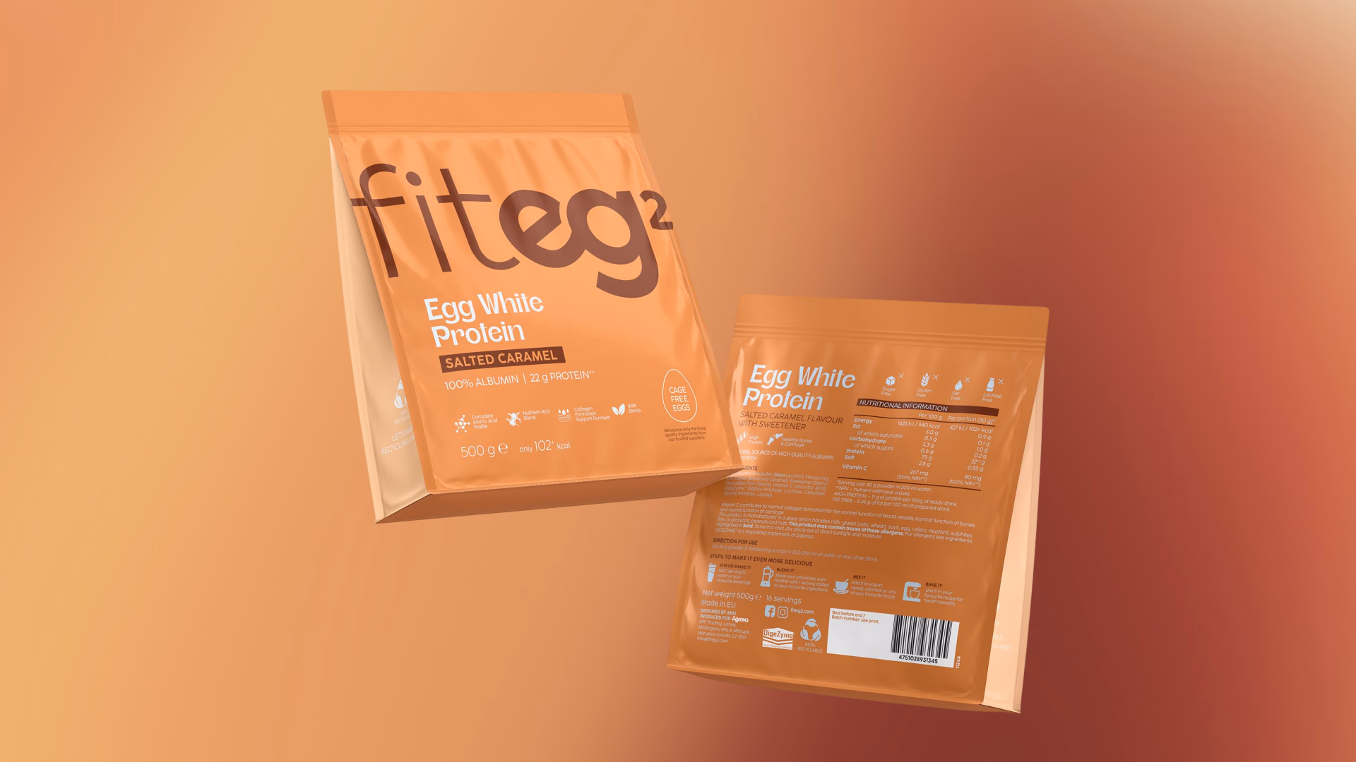 “Agrova Baltics” invests EUR 20,000 in the development of “Fiteg²”, launching a new salted caramel egg protein powder
